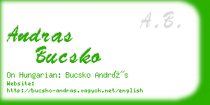 andras bucsko business card